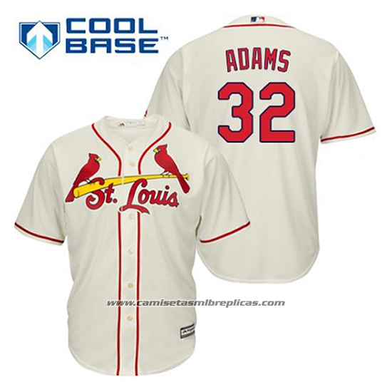 Camiseta Beisbol Hombre St. Louis Cardinals Matt Adams 32 Crema Alterno Cool Base